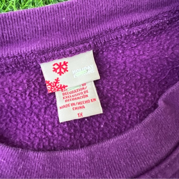 POLAR BEARS EMBROIDERY CHRISTMAS VINTAGE SWEATER NATURE PULLOVER MOUNTAIN WINTER - Picture 3 of 7